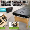 Forever Beauty Portable Massage Table Bed Therapy Waxing 3 Fold 70cm Wooden – Black