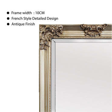 Deluxe French Provincial Ornate Mirror – 80×170 cm, Champagne