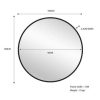 Metal Round Mirror – 100 cm, Black