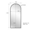 Metal Arch Mirror 75cm x 175cm – Black