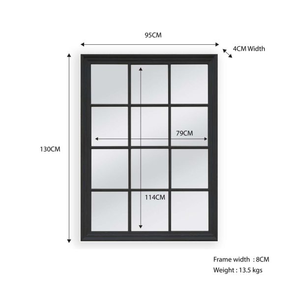 Window Style Mirror – Rectangle 95cm x 130cm