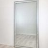 Beaded Framed Mirror – 190×100 cm, Silver