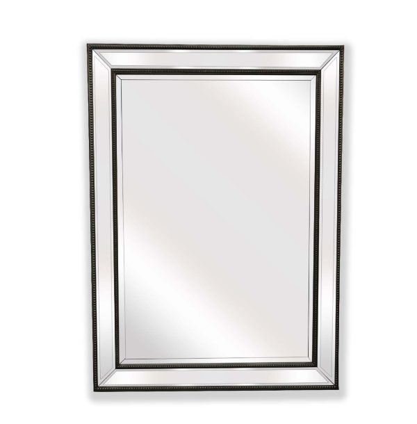 Beaded Framed Mirror – Rectangle 80cm x 110cm – Black