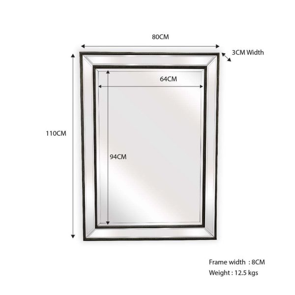 Beaded Framed Mirror – Rectangle 80cm x 110cm