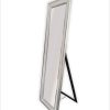 Beaded Framed Mirror – Free Standing 50cm x 170cm – Silver