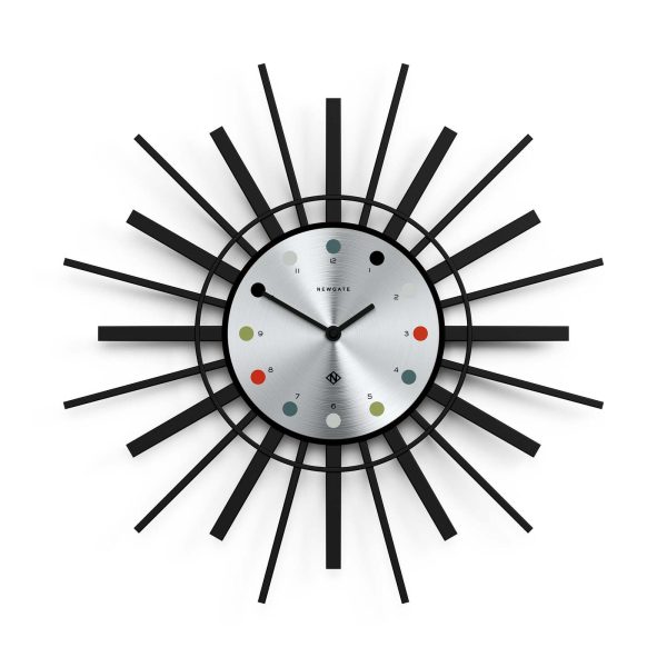 Newgate Stingray Wall Clock Black – Silver Dial