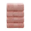 4 Piece Cotton Bath Towels Set – Coral