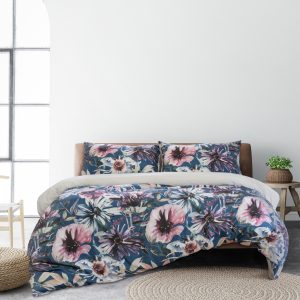 Jenna PRINTED MICROFIBRE QUILT COVER SET – QUEEN