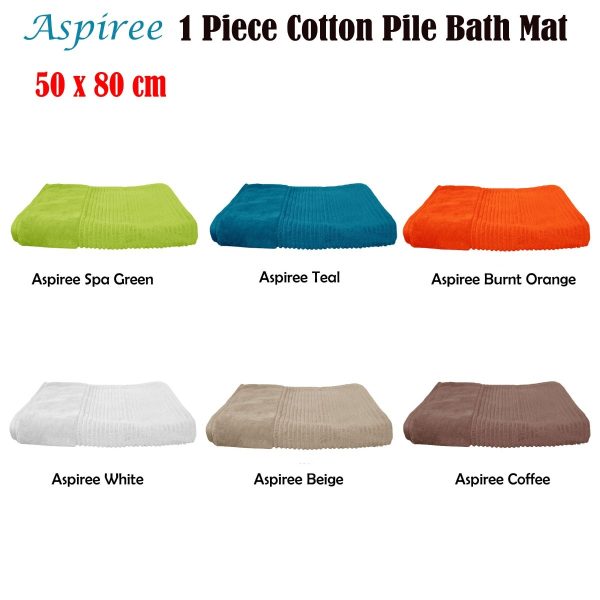 1000GSM Aspiree Soft 100% Cotton Bath Mat 50 x 80 cm