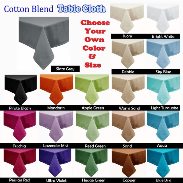 Hoydu Cotton Blend Table Cloth Light Turquoise 230cm Round