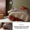 Clove Washed Cotton Printed Reversible Quilt Cover Set King
