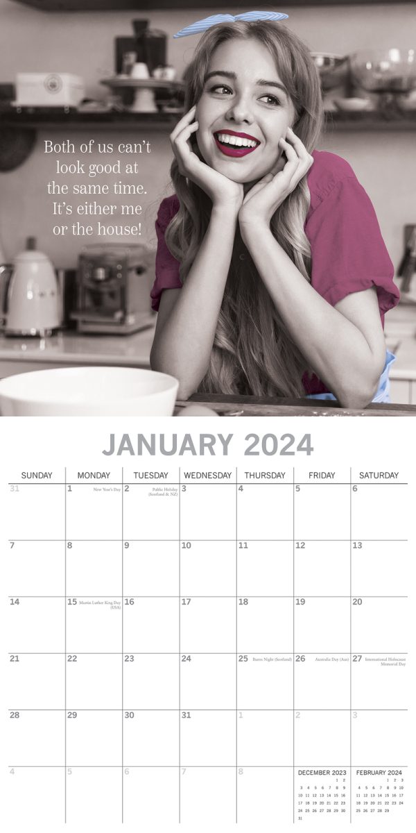 Women’s Wit – 2024 Square Wall Calendar 16 Month Planner Christmas New Year Gift