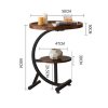 2 Tier End Table Sofa Side End Table Round Nightstand with Sturdy Metal Frame