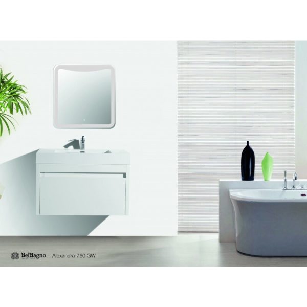 Alexandra wall hung bathroom vanity in Gloss White