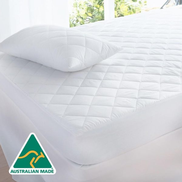 Aus Made Fully Fitted Cotton Quilted Mattress Protector (Queen)