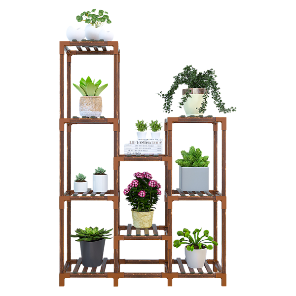 Indoor Outdoor Garden Plant Stand Planter Flower Pot Shelf Wooden Shelving