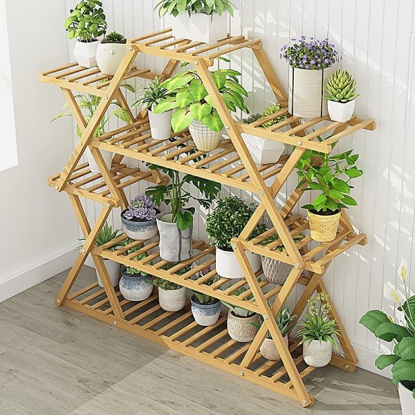 Bamboo Multilayer Flower Plant Bonsai Rack Shelf Stand Porch Lawn Patio.