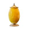 40.5cm Ceramic Oval Flower Vase with Gold Metal Base