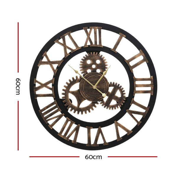 Wall Clock Modern Large 3D Vintage Luxury Clock Enduring Home Office Décor – 60 cm