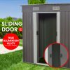 Garden Shed with Base Flat Roof Outdoor Storage – 121 x 194 x 182 cm, Grey