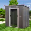 Garden Shed Flat Outdoor Storage Shelter – 121 x 194 x 182 cm, Grey