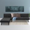 Galloway 3-Seater Faux Leather Wooden Sofa Bed Chaise Sofa  Black