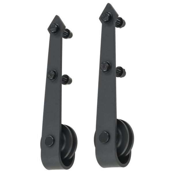 Sliding Door Hardware Kit Steel Black – 200 cm, 1