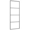 Sliding Door Aluminium and ESG Glass Black – 76×205 cm, Transparent