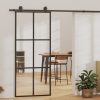 Sliding Door ESG Glass and Aluminium Black – 90×205 cm, 3×2 Grids