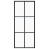 Sliding Door ESG Glass and Aluminium Black – 90×205 cm, 3×2 Grids