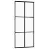 Sliding Door ESG Glass and Aluminium Black – 90×205 cm, 3×2 Grids