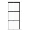 Sliding Door ESG Glass and Aluminium Black – 90×205 cm, 3×2 Grids