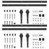 Sliding Door Hardware Kit Steel Black – 200 cm, 2
