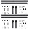 Sliding Door Hardware Kit Steel Black – 183 cm, 2