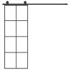 Sliding Door with Hardware Set  ESG Glass&Aluminium – 76×205 cm, 4×2 grids