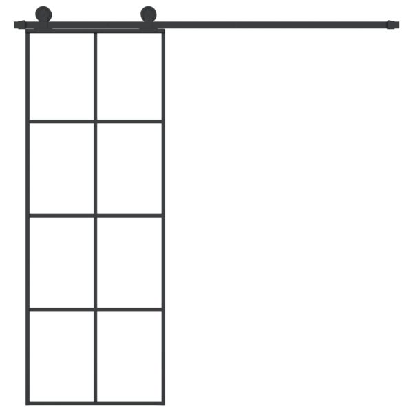 Sliding Door with Hardware Set  ESG Glass&Aluminium – 76×205 cm, 4×2 grids