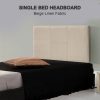 Linen Fabric Bed Headboard Bedhead – SINGLE, Beige
