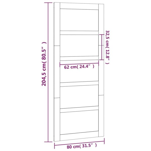 Barn Door Solid Wood Pine – 80×1.8×204.5 cm, Brown