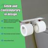 Stainless Steel Double Toilet Paper Holder Towel Roll Tissue Rack Storage Shelf