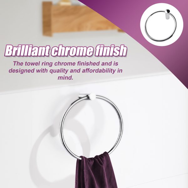 Classic Chrome Towel Bar Rail Ring Bathroom. – 165x180x50 mm
