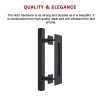 12″ Square Pull and Flush Door Handle Set Black Barn Door Hardware