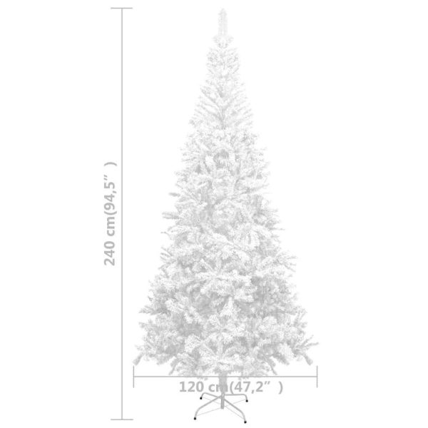 Artificial Christmas Tree with Stand Branches – 240×120 cm, White