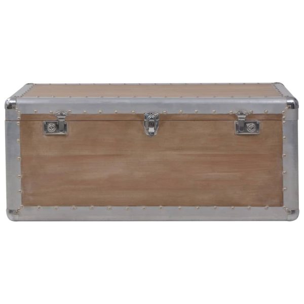 Storage Box Solid Fir Wood 91x52x40 cm Brown