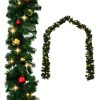 Christmas Garland Decorated with Baubles and LED Lights – 5 M