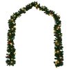 Christmas Garland Decorated with Baubles and LED Lights – 5 M