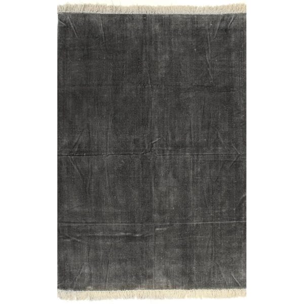 Kilim Rug Cotton – 200×290 cm, Anthracite