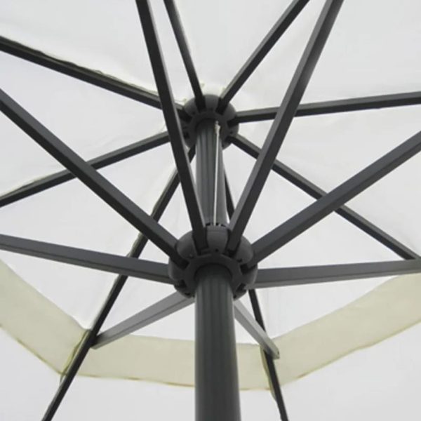 Aluminium Umbrella with Portable Base – White