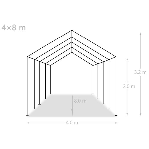 Party Tent PE Grey – 4×8 m