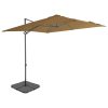 Outdoor Umbrella with Portable Base – Taupe