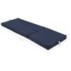 Trifold Foam Mattress Blue Fabric 70×190 cm